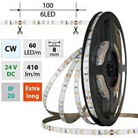 MCLED Pásek LED SMD2835 CW, 60LED/m, 4,8W/m, DC 24V, 410lm/m, CRI90, IP20, 8mm, 50m