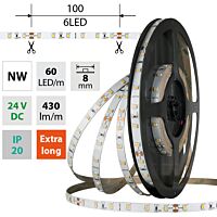 MCLED Pásek LED SMD2835 NW, 60LED/m, 4,8W/m, DC 24V, 430lm/m, CRI90, IP20, 8mm, 5m