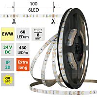 MCLED Pásek LED SMD2835 EWW, 60LED/m, 4,8W/m, DC 24V, 380lm/m, CRI90, IP20, 8mm, 5m