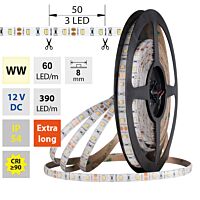MCLED Pásek LED SMD2835 WW, 60LED/m, 4,8W/m, DC 12V, 360lm/m, CRI90, IP54, 8mm, 5m