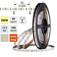 MCLED Pásek LED SMD2835 EWW, 60LED/m, 4,8W/m, DC 12V, 340lm/m, CRI90, IP54, 8mm, 5m