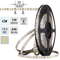MCLED Pásek LED SMD2835 CW, 120LED/m, 9,6W/m, DC 12V, 630lm/m, CRI90, IP54, 8mm, 5m