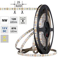 MCLED Pásek LED SMD2835 NW, 120LED/m, 9,6W/m, DC 12V, 650lm/m, CRI90, IP54, 8mm, 5m