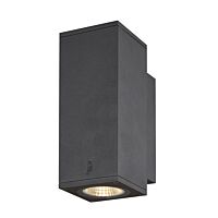 SLV Svítidlo ENOLA SQUARE UP/DOWN S 7,8Wx2 700lm 3000/4000K IP65 antracit