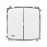 ABB TANGO 3559A-A52940 B Spínač dvojitý střídavý, s krytem, řazení 6+6, IP44 bílá