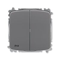 ABB TANGO 3559A-A52940 S2 Spínač dvojitý střídavý, s krytem, řazení 6+6, IP44 kouřová šedá