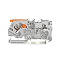 WAGO Svorka 2104-1201 2-vodičová průchozí; S páčkou a Push-in CAGE CLAMP®;4 mm²;Šedá