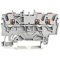 WAGO Svorka 2201-1302 3vodičová průchozí s ovládacím tlačítkem 1,5 mm², oranžová