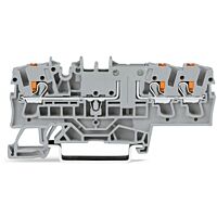 WAGO Svorka 2202-1702 3vodičová průchozí s ovládacím tlačítkem 2,5 mm², oranžová