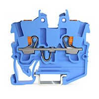 WAGO Svorka 2250-1204 2vodičová průchozí Mini s ovládacím tlačítkem 1 mm², modrá