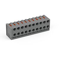 WAGO Svorka 252-310 2vodičová pružinová Tlačítko PUSH WIRE®, šedá