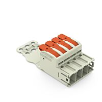 WAGO Konektor 832-1204/334-000 1vodičový s pájecími piny Páčka Push-in CAGE CLAMP®, šedá