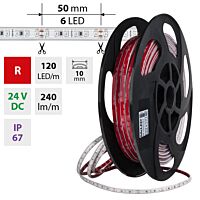 MCLED Pásek LED SMD2835 R, 120LED/m, 9,6W/m, DC 24V, 290lm/m, IP67, 10mm, 50m