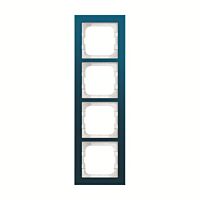 ABB BUSCH AXCENT Rámeček 2CKA001754A4758 čtyřnásobný, pro vodorovnou i svislou montáž, modré sklo