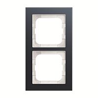 ABB BUSCH AXCENT Rámeček 2CKA001754A4781 dvojnásobný, pro vodorovnou i svislou montáž, šedé sklo