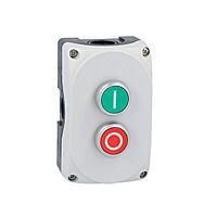 LOVATO Skříň LPZP2B8900 kompletní ovládací se zeleným tlačítkem, 1zap, "I", a červeným tlačítkem, 1vyp, "O"