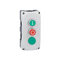 LOVATO Skříň LPZP3B8911 kompletní ovládací se zeleným tlačítkem, 1zap, "I", a červeným vystouplým tlačítkem, 1vyp, "O", a zelenou LED signálkou 24V