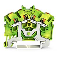 WAGO Svorka 2202-6407 4vodičová pro ochranný vodič s ovládacím tlačítkem 2,5 mm², zelenožlutá