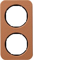 Rámeček 2-násobný, Berker R.1, hnědá kůž