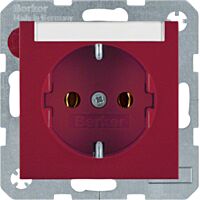 Zásuvka, SCHUKO s popis. polem, bezšroub