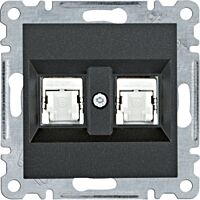 HAGER Zásuvka WL2183 datová 2xRJ CAT6 FTP IP20 černá