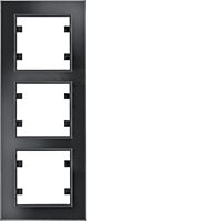 HAGER Rámeček LUMINA Passion WL9131 3násobný svislý IP20 černé sklo
