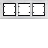 HAGER Rámeček LUMINA Passion WL9232 3násobný vodorovný IP20 hliník stříbrná