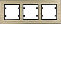 HAGER Rámeček LUMINA Passion WL9234 3násobný vodorovný IP20 hliník mosaz