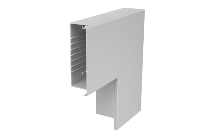 OBO BETTERMANN Plochý roh, pro kanál WDK, 400x230x100, světle šedá Polyvinylchlorid, PVC typ WDK F100230LGR
