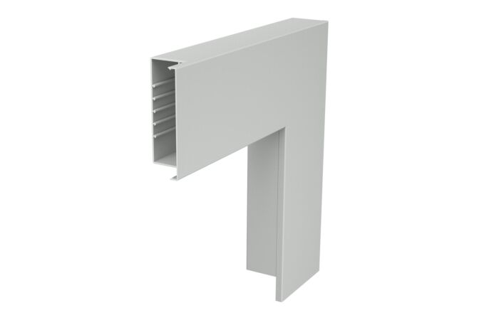 OBO BETTERMANN Plochý roh, pro kanál WDK, 470x170x80, světle šedá Polyvinylchlorid, PVC typ WDK F80170LGR