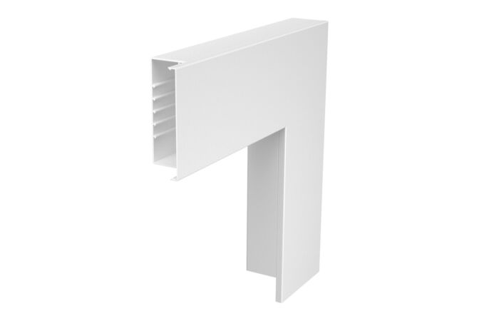 OBO BETTERMANN Plochý roh, pro kanál WDK, 470x170x80, čistě bílá Polyvinylchlorid, PVC typ WDK F80170RW