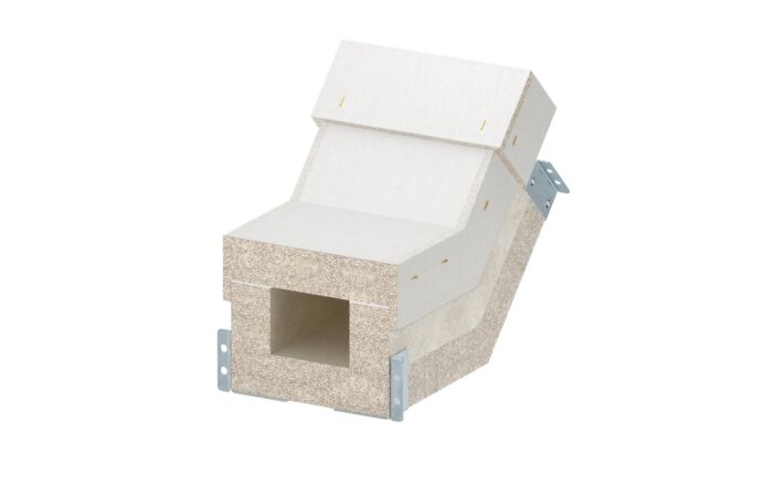 OBO BETTERMANN Svislý oblouk, stoupající, pro PYROLINE Con, 100x80, šedá Odlehčený beton se skleněnými vlákny typ PLCS VR090810