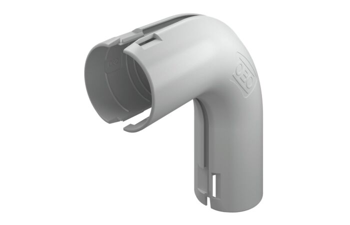 OBO BETTERMANN Quick Pipe oblouk 90°, M32, světle šedá, Polypropylen typ 3000 BMS M32 LGR