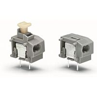 WAGO Svorka 235-551/332-000 2vodičová s možností řadového připojení na desky plošných spojů Tlačítko 0,75 mm², šedá