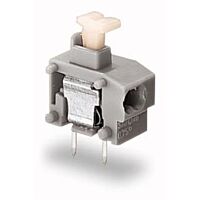 WAGO Svorka 235-722/331-000 2vodičová s možností řadového připojení na desky plošných spojů Tlačítko 0,75 mm², šedá