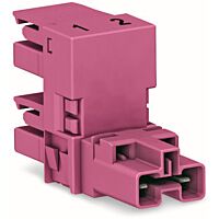 WAGO Rozdělovač-h 770-1653 2pól, kód. B, 1 vstup, 2 výstupy, vývody na jedné straně, 2 blokovací západky, růžová