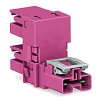 WAGO Rozdělovač-h 770-1753 2pól, kód. B, 1 vstup 2 výstupy vývody na jedné straně, 3 blokovací západky, pro neupevněné spoje, růžová