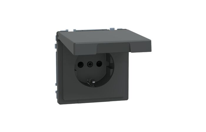 Zásuvka Schuko, Sys-D, IP44, antracit