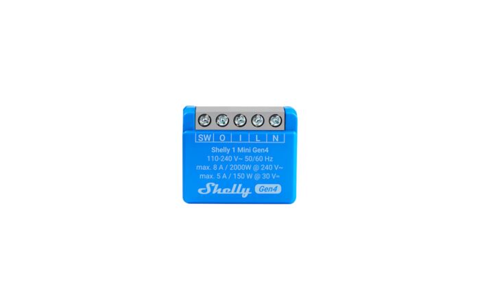 SHELLY Modul Shelly 1 Mini Gen4 spínací, 1kanálový, max. 8 A, WiFi, Bluetooth, Zigbee, Matter