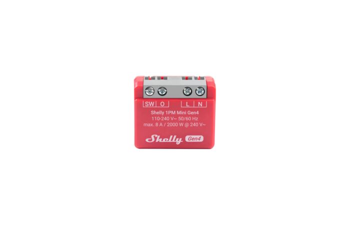 SHELLY Modul Shelly 1PM Mini Gen4 spínací s měřením spotřeby, 1kanálový, max. 8 A, WiFi, Bluetooth, Zigbee, Matter