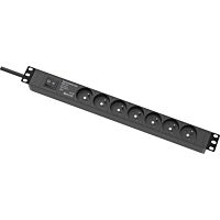 SALTEK Zásuvka RACK-PROTECTOR-VX7-1U vícenásobná s integrovanou přepěťovou ochranou 7 zásuvek