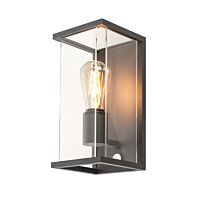 SLV Svítidlo QUADRULO SENSOR WL 15W E27 nástěnné přisazené detektor pohybu IP44 antracit