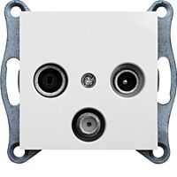 HAGER Zásuvka LUMINA WL3110 TV+R+SAT koncová IP20 bílá lesk