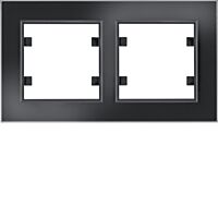 HAGER Rámeček LUMINA Passion WL9221 2násobný vodorovný IP20 černé sklo