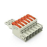 WAGO Konektor 832-1206/334-000 1vodičový s pájecími piny Páčka Push-in CAGE CLAMP®, šedá