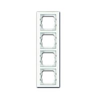 ABB BUSCH AXCENT Rámeček 2CKA001754A4440 čtyřnásobný, pro vodorovnou i svislou montáž, bílé sklo