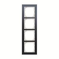 ABB BUSCH AXCENT Rámeček 2CKA001754A4783 čtyřnásobný, pro vodorovnou i svislou montáž, šedé sklo