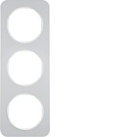 Rámeček 3-násobný, Berker R.1, alu/bílá