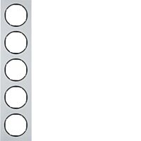 Rámeček 5-násobný, Berker R.3, alu/černá