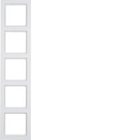 Rámeček 5-násobný, Berker Q.3, bílá, sam